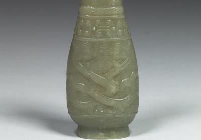 图片[2]-Jade vase with ram-shaped handles, Ming to Qing dynasty (1368-1911)-China Archive